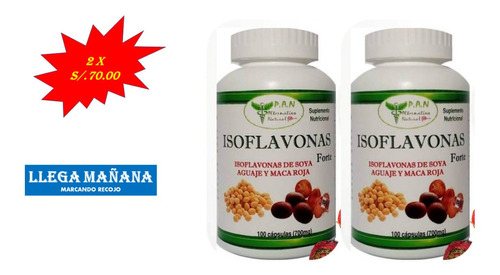 Isoflavonas De Soya Aguaje Maca Roja (100 Capsulas 700mg) 