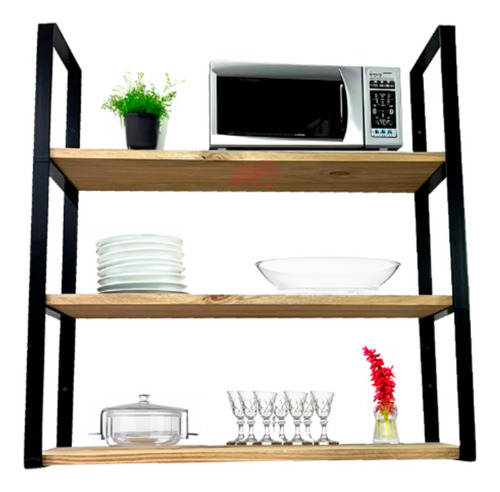 Mensula Soporte De Hierro Para Alacenas Cocina 3 Estantes