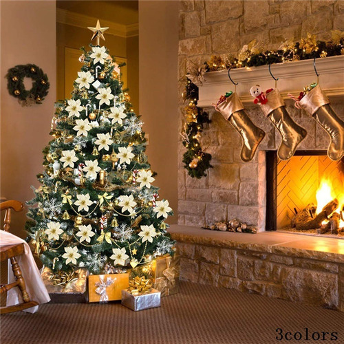 Flores De Navidad Flor Artificial Árbol Decoración Ornamento