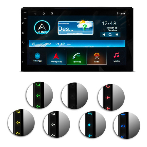 Multimídia Android 7 Pol Diamondx Qled Carplay Android Auto