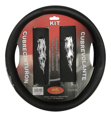 Kit Protector Cubre Volante Cubre Cinturon Gris Reflectivo