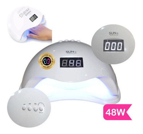 Imagem 3 de 4 de Kit Unhas Gel Uv Acrigel Lixa Elétrica Cabine Sun 48w