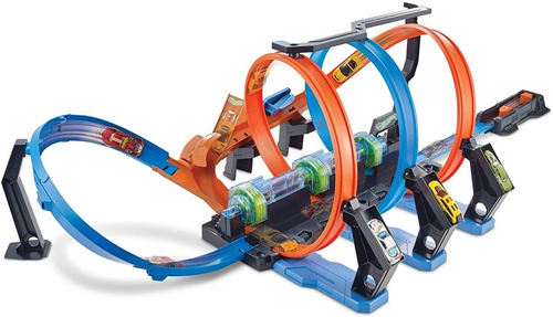 Pista Hot Wheels Espiral De Choques Y Acrobacias + 1 Carrito