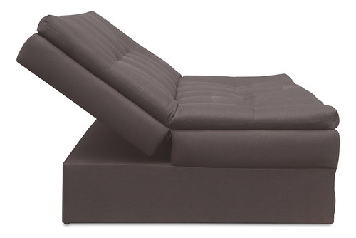 Sofá Cama + Cama Baja Jr Deslizable Milán 3 Posiciones. Café Liso