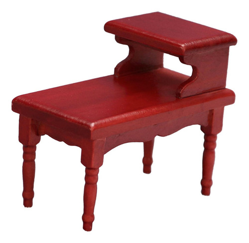 Fa Mesa De Té De Doble Capa Para Casa De Muñecas A Rojo