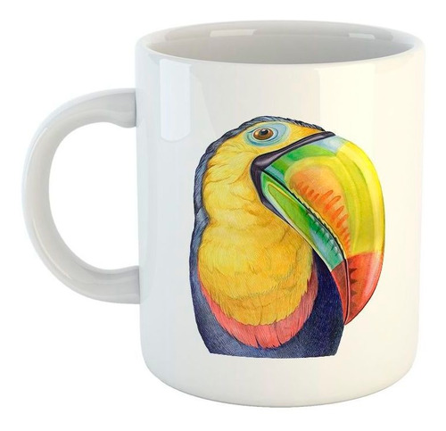 Taza De Ceramica Tucan Colores Dibujo Art