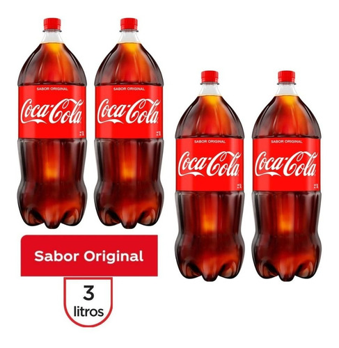 Paquete De 4 Coca Cola De 3 Litros Pet No Retornable