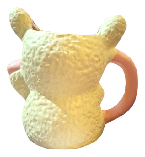 Taza Alargada Labubu Cerámica Pintada A Mano 500 Ml Amarillo Labubu