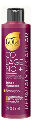  Shampoo Colágeno + 300ml Restaura Brilho Beleza Gota Dourada