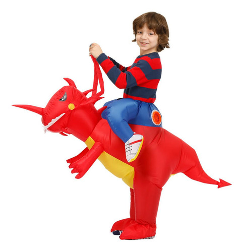 Disfraz Dinosaurio Inflable Para Niños Rojo 