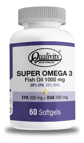 Super Omega 3 Fish Oil 1000mg Qualivits  60 Cápsulas