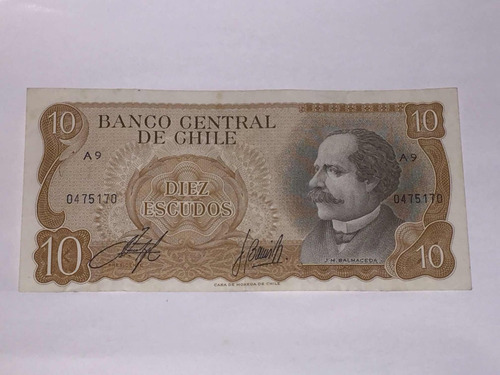 Billete 10 Escudos Banco Central De Chile