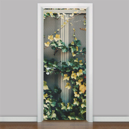 Adesivo De Porta Florais Com Flores - 215x98cm