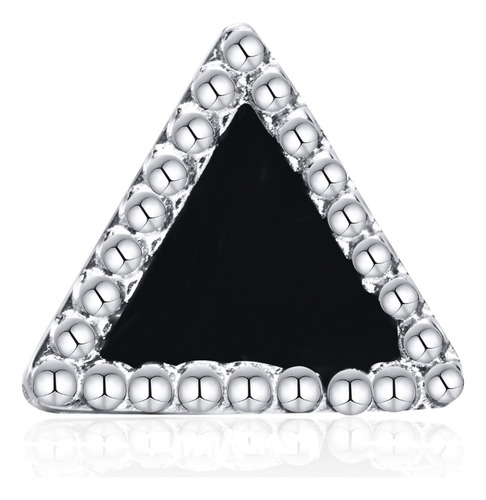 Pendiente Arete Acero Inoxidable Triangulo Negro Unisex