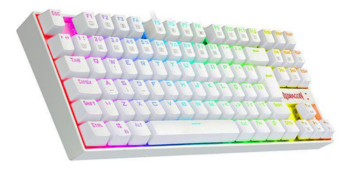 Teclado Mecanico Kumara Redragon Lunar White Switch Red Branco Português