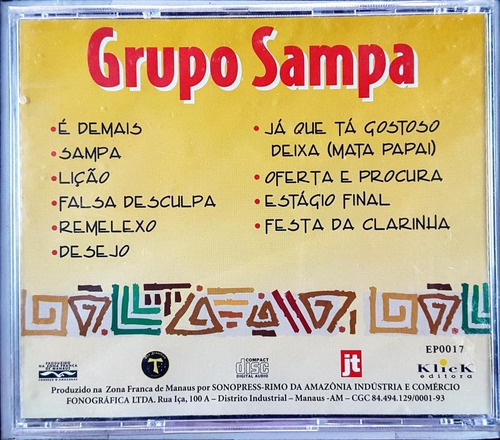 Imagem 2 de 2 de Cd Grupo Samba 5 - Pagode Axe Jt - Gb