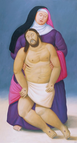 Lienzo Tela, Fernando Botero Cristo Muerto , 70x123cm