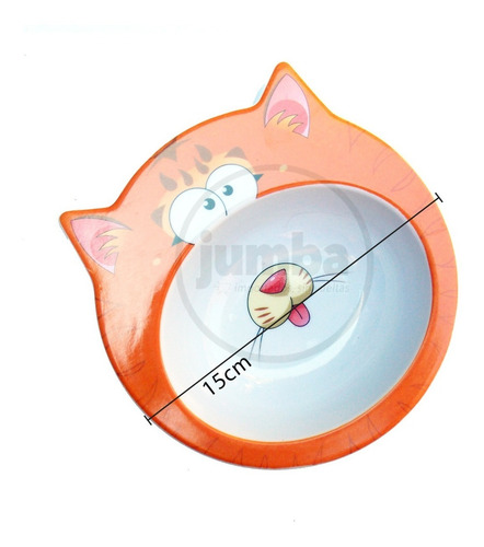 Imagen 4 de 4 de Comedero Para Gatos Estampado Melamina Involcable Gato