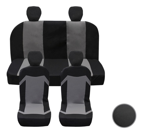  Juego Cubre Asiento Universal. Gris Y Negro, Auto Camioneta