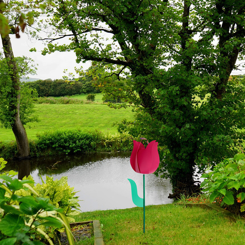 Cataventos De Jardim Decorativos, 3 Peças, Design De Tulipa,