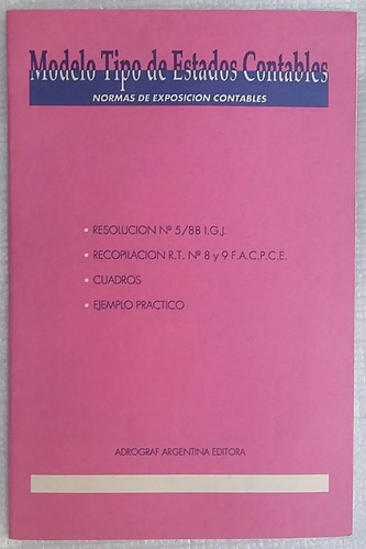 Modelo Tipo De Estados Contables Adrograf 1991