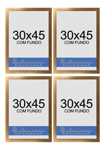 Kit 4 Molduras 30x45 Quadro Foto Painel Decoração Com Fundo