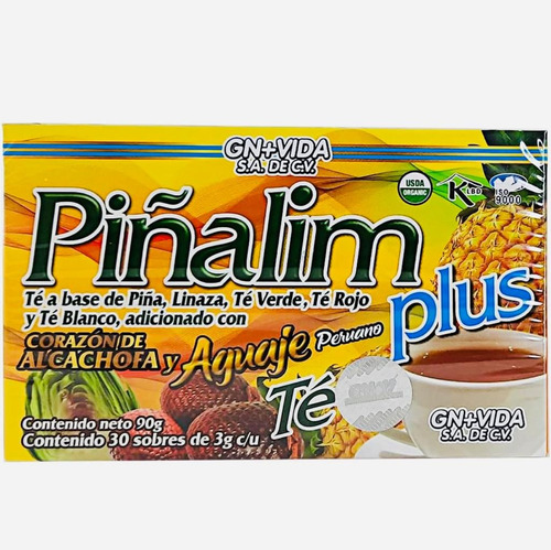 Té Piñalim Plus Con Alcachofa Y Aguaje (30 Sobres) Gn+vida