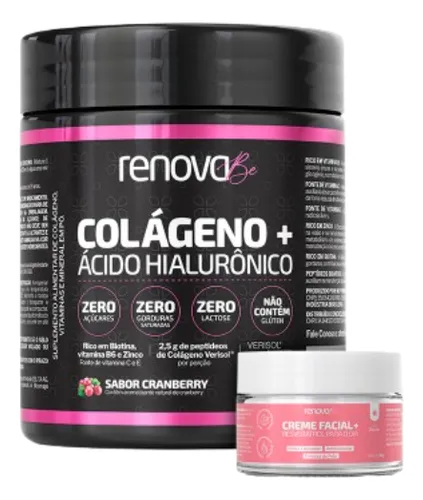 Kit Colágeno Verisol Hidrolisado Com Biotina + Creme Facial Resve...