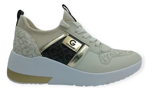 Tenis Guess Con Plataforma Blanca Original De Dama | Envío gratis