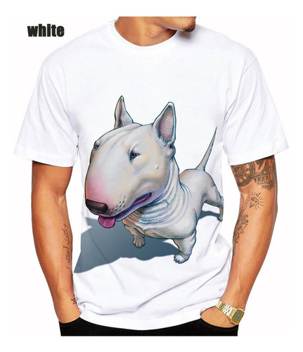 Camiseta Con Estampado 3d De Perro Bull Terrier