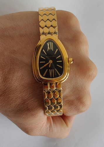 Reloj Bnlgr Mod. Serpentie Seduttorie Dama Correa Oro Amarillo Bisel Oro Amarillo Caratula Negra (Usado)