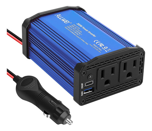 Inversor De Corriente Automóvil De 300w De Cc 12v Ca 1...