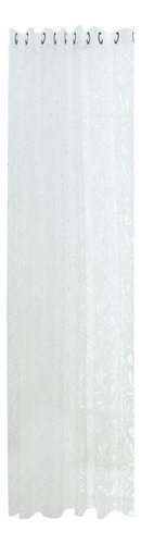 Cortina De Tul Con Ojal, Diseño Floral Con Textura Transpare
