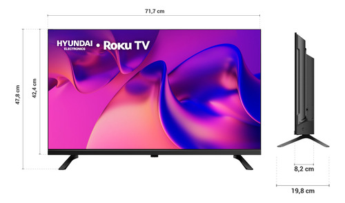 Hyundai Hyled3257rim Tv 32 Pulgadas Hd Smart Tv, Dolby Audio, Wifi Dual Band, Sistema Operativo Roku. Compatible Con Alexa, Apple Air Play Y Google Home, Diseño Border Less (2025)