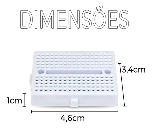 5x Mini Protoboard 170 Pontos Breadboard Para Arduino