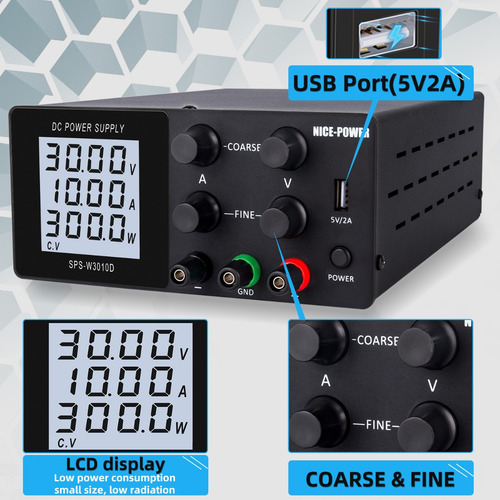 Fuente De Poder Regulada Variable De Laboratorio De 30v-10a
