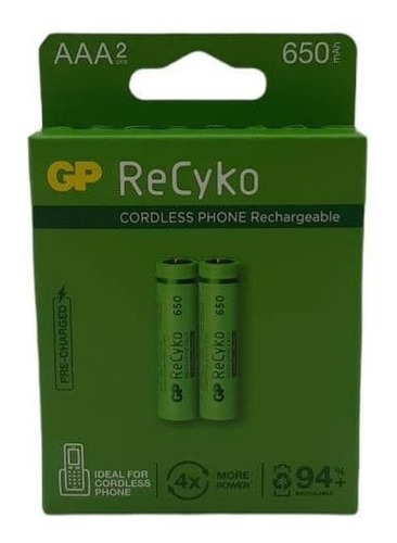 Baterias Recargables Aaa Gp 650 Mah Recyko