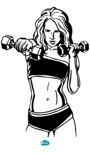 Vinil Mujer Gym Pesas Deco®