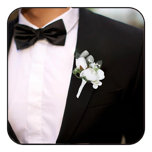 Latiosus Flores De Seda Para Boda, Boutonniere, Blanco, Para