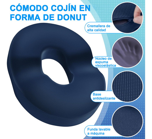 Banna Dona Ortopédica Para Hemorroides Azul Oscuro