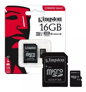 Memoria Kingston Micro Sd 16 Gb Clase 10 + Adaptador Sd