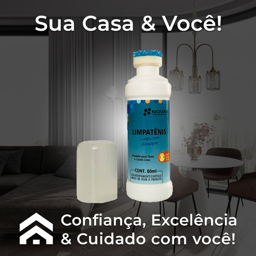 Limpa Tênis Couro Liso Sintético Sapato Limpeza Sem Enxágue