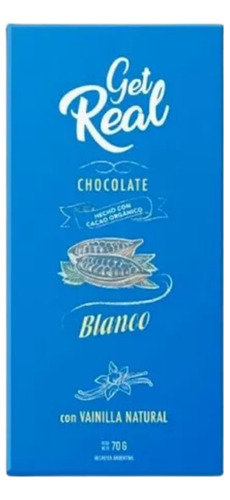Chocolate Blanco Organico Con Vainilla Natural Get Real 70gr