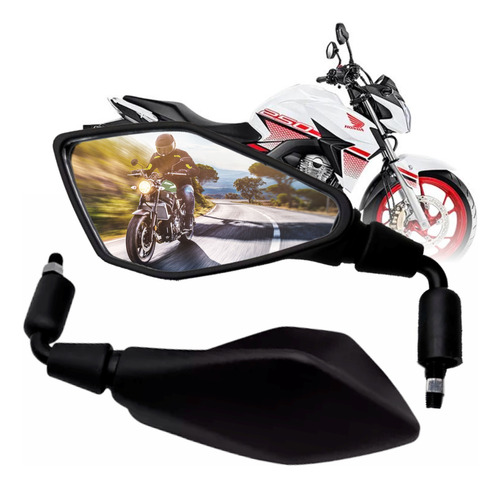 Retrovisor Kawasaki Z400 Rebaixado 90º Honda Lente Convexa