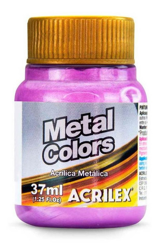 Tinta Acrílica Metálica Acrilex Artesanato 37ml Metal Colors