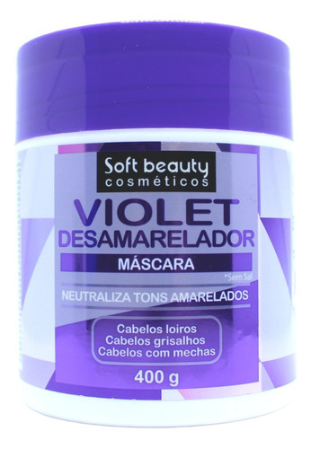 Máscara Sem Sal Desamarelador Violet Soft Beauty 400g