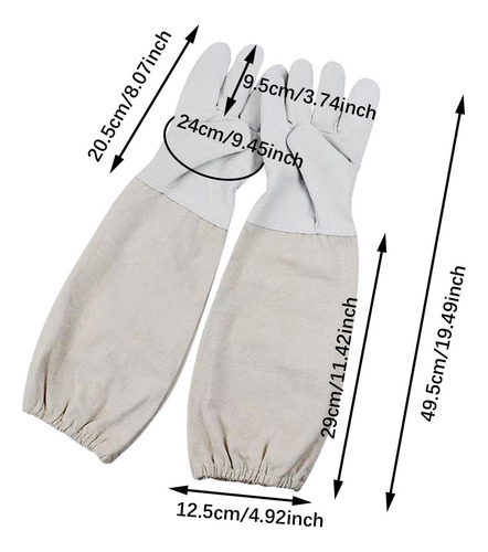 2 Guantes De Apicultor, Protectores De Manos, Sg