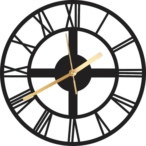 Reloj De Pared Calado Madera Números Romanos  70cm 6mm