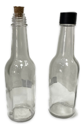 Botella De Vidrio Esencia 180cc Con Tapa O Corcho X6u