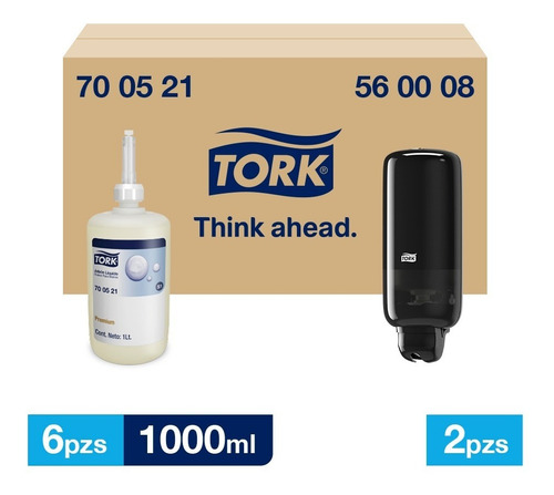 Tork Dispensador + Jabón Liquido Prem 6 Envases / 1000 Ml 